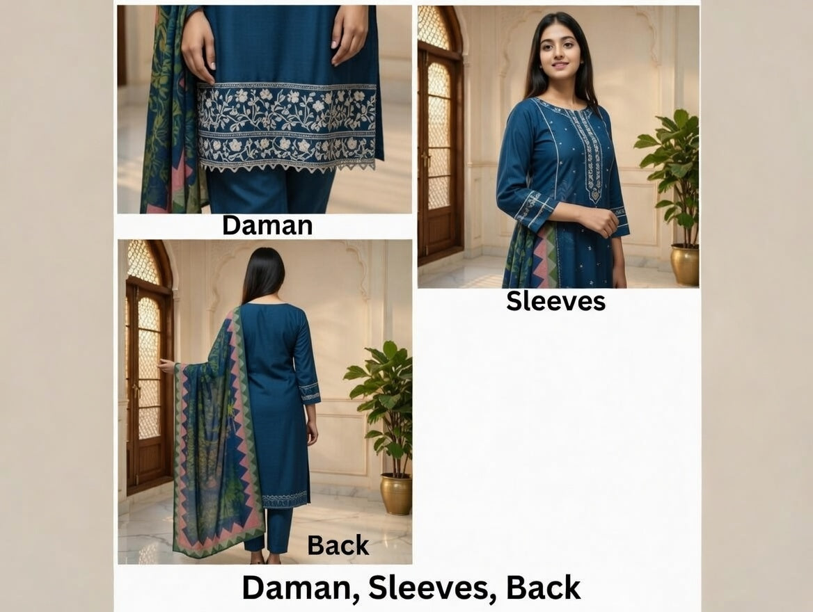 Embroidered Lawn 3 Piece Stitched Suit by Hyyas