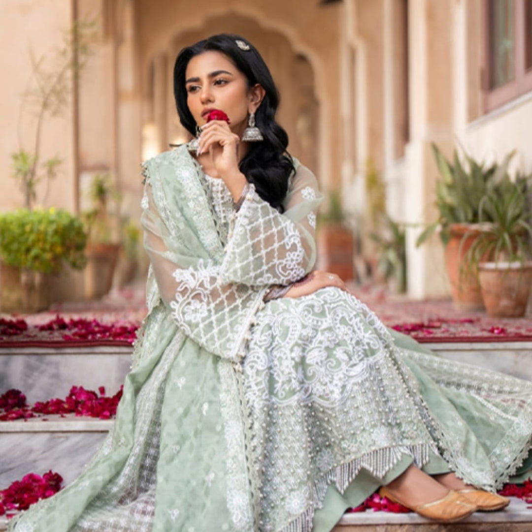 Buy Bin Ilyas Luxury Organza 3 Piece Suit with Tufting & Sequence Online