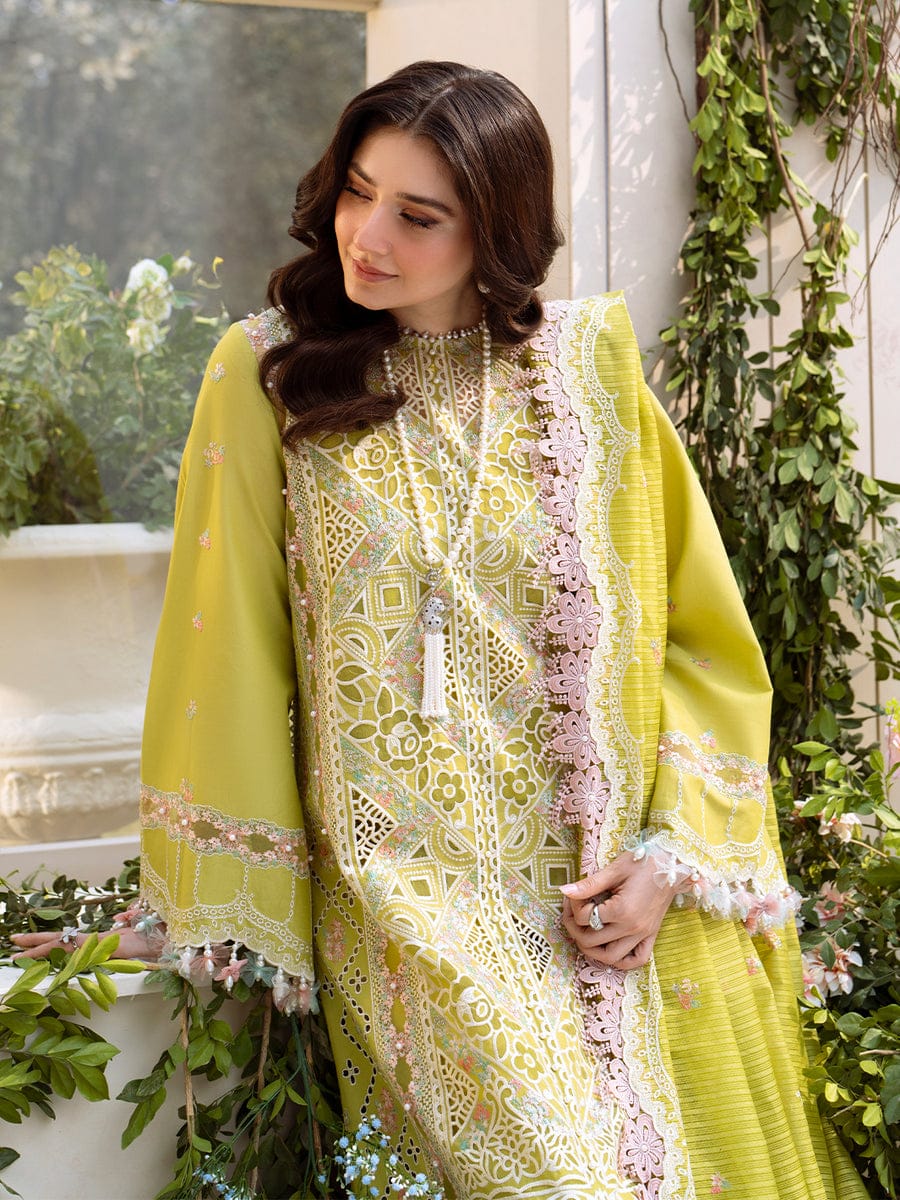 Luxury Dyed Lawn 3 Piece Suit with Embroidered Dupatta