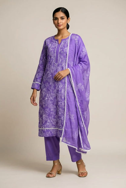 Buy Embroidered Lawn 3 Piece Suit with Chiffon Dupatta Online Pakistan