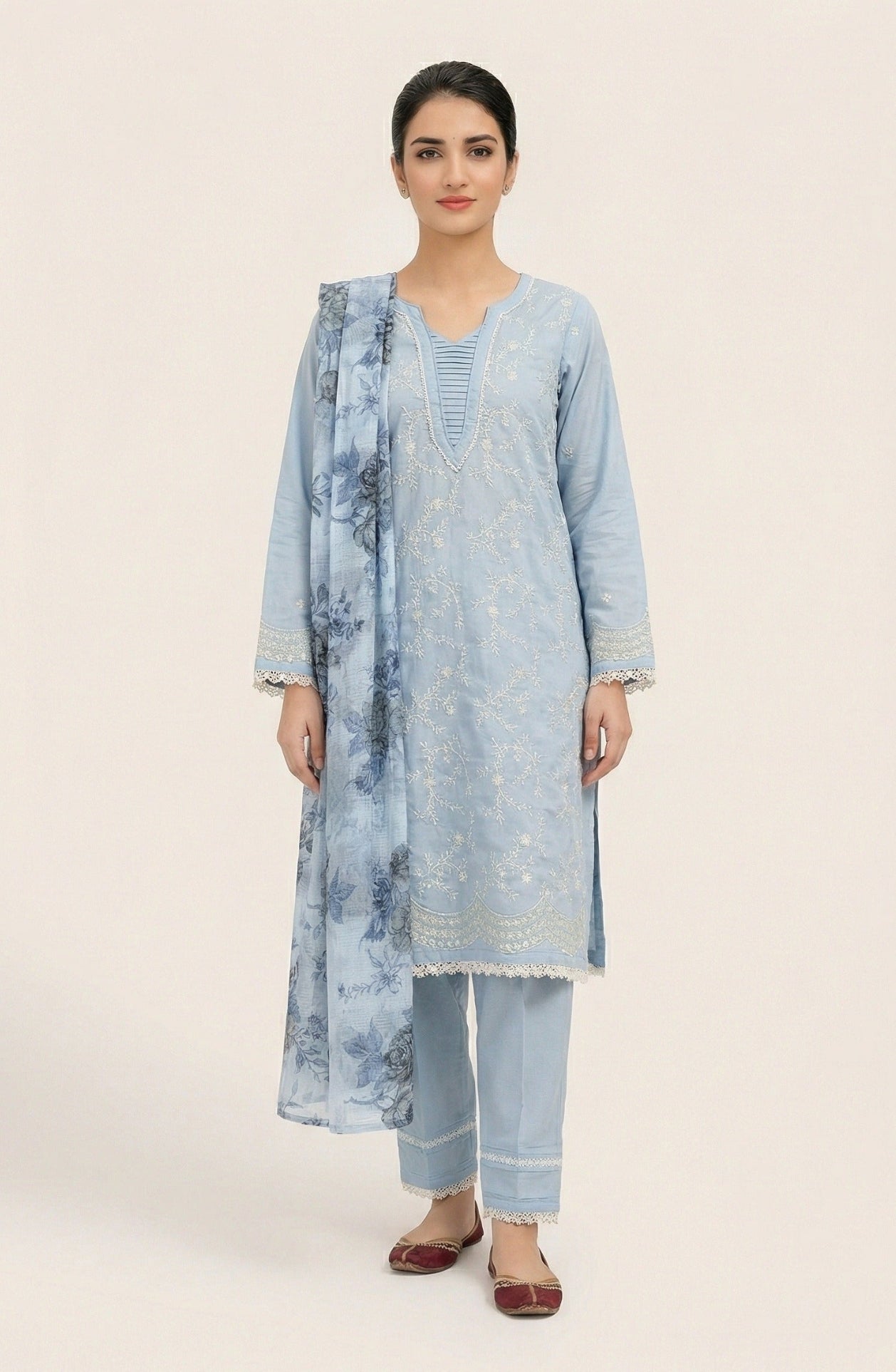 Buy Lawn 3 Piece Suit with Digital Dupatta Online in Pakistan