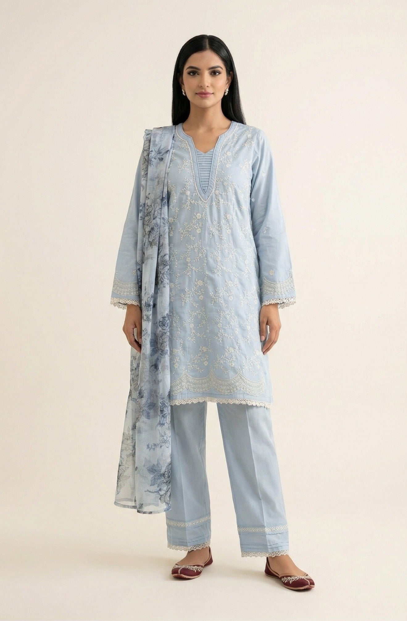 Buy Lawn 3 Piece Suit with Digital Dupatta Online in Pakistan