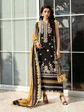 Black Lawn Embroidered 3PC Suit with Silk Dupatta | Summer