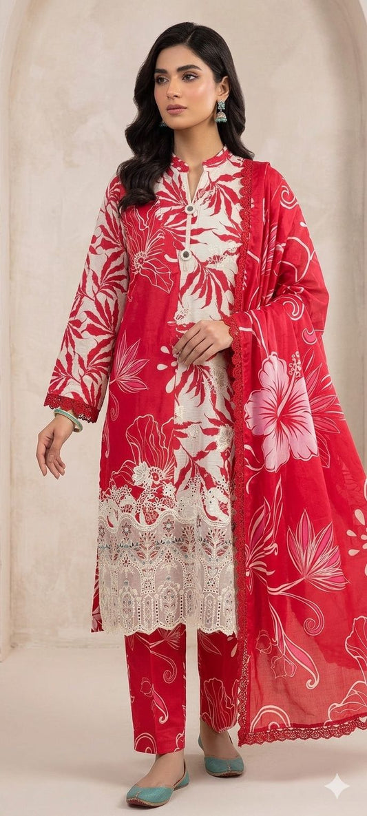 Buy Teal Lawn 3 Piece Summer Suit Online in Pakistan
