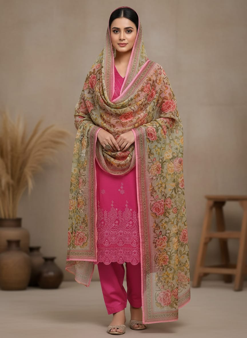 Buy Embroidered Lawn 3 Piece Summer Suit Online in Pakistan