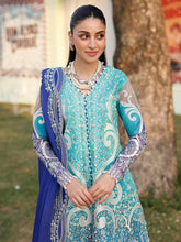 Bin Ilyas By Hyyas  | Tie & Dye Embroidered Lawn 3PC Suit with Chiffon Dupatta
